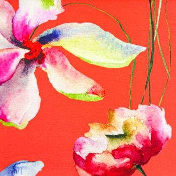 Heavy viscose jersey, Flowers Peach